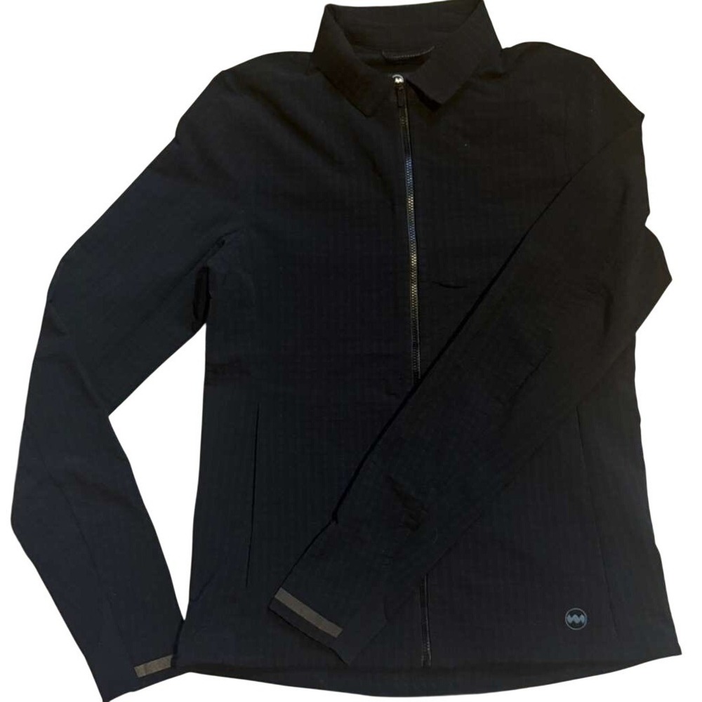 Janji Zephyr Runner Jacket Womens Small Black Full Zip Reflective Training Coat